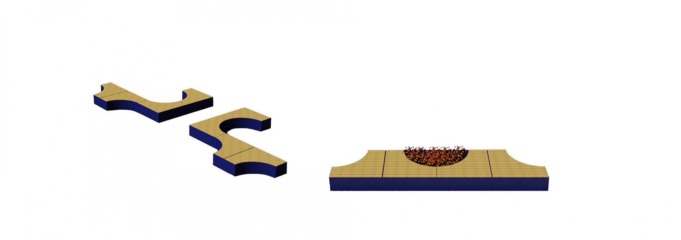 euroform w - Stadtmobiliar - Sitzbank Holz - lounger - modulare Bank - Isola