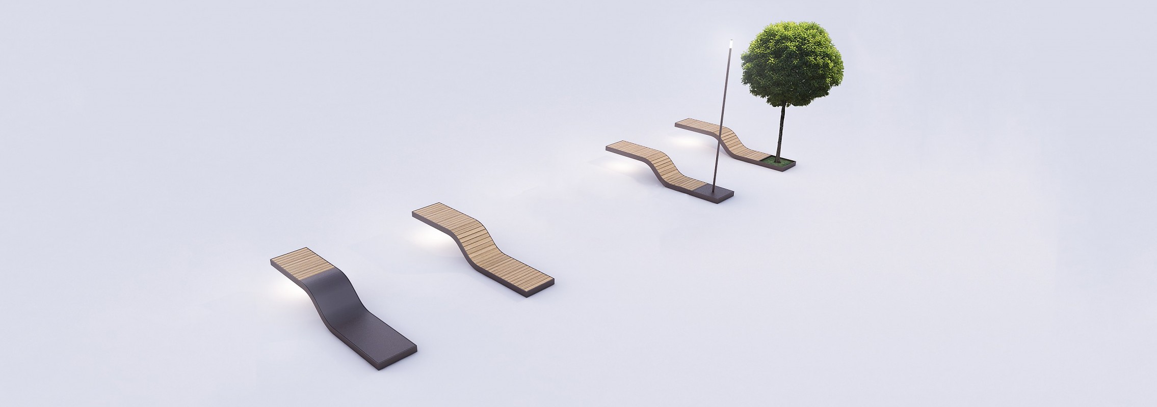 euroform w - arredo urbano - panchine legno - sedute - Serpente